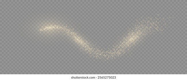 Christmas background. Powder dust light white. Magic shining sparkle. The golden stars shine with special light. Vector sparkles on a transparent background. . Stock royalty free vector illustration.