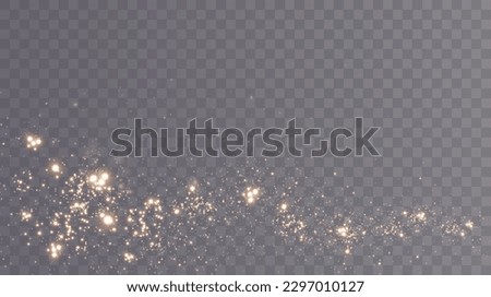 Christmas background. Powder dust light PNG. Magic shining gold and white dust. Fine, shiny dust bokeh particles fall off slightly. Fantastic shimmer effect. Vector illustrator.