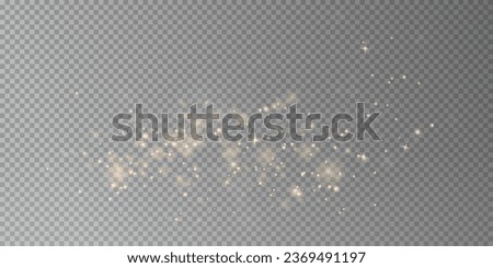 Christmas background. Powder dust light PNG. Magic shining gold dust. Fine, shiny dust bokeh particles fall off slightly. Fantastic shimmer effect. Vector illustrator.	