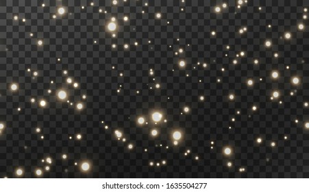 
Christmas background. Powder PNG. Magic shining gold dust. Fine, shiny dust bokeh particles fall off slightly. Fantastic shimmer effect. Vector illustrator.