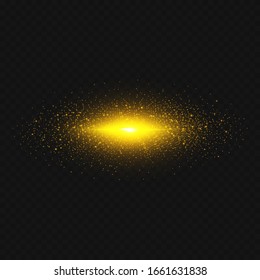 Christmas background. Powder PNG. Magic shining gold dust. Fine, shiny dust bokeh particles fall off slightly. Fantastic shimmer effect. Vector illustrator.