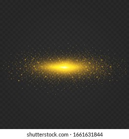 Christmas background. Powder PNG. Magic shining gold dust. Fine, shiny dust bokeh particles fall off slightly. Fantastic shimmer effect. Vector illustrator.