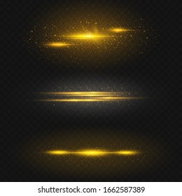 Christmas background. Powder PNG. Magic shining gold dust. Fine, shiny dust bokeh particles fall off slightly. Fantastic shimmer effect. Vector illustrator.