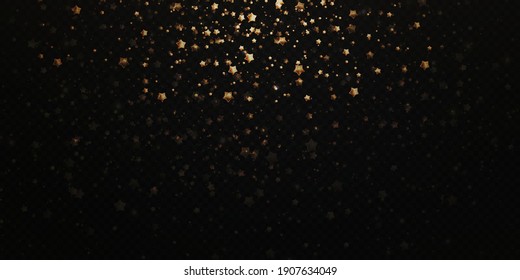 Christmas background. Powder PNG. Magic shining gold dust. Fine, shiny dust bokeh particles fall off slightly. Fantastic shimmer effect. Vector illustrator.