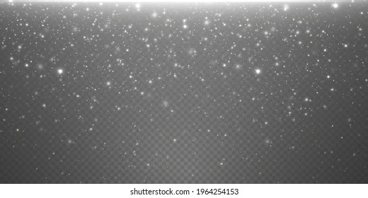 Christmas background. Powder PNG. Magic shining white dust. Fine, shiny dust particles fall off slightly. Fantastic shimmer effect.