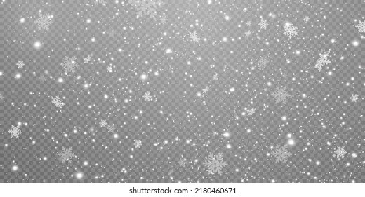 Christmas background. Powder PNG. Magic bokeh shines with white dust. Small realistic glare on a transparent Png background. Design element for cards, invitations, backgrounds, screensavers.