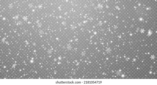 Christmas background. Powder PNG. Magic bokeh shines with white dust. Small realistic glare on a transparent Png background. Design element for cards, invitations, backgrounds, screensavers.