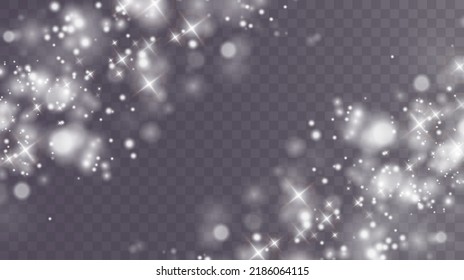 Christmas background. Powder PNG. Magic shining white dust. Fine, shiny dust particles fall off slightly. Fantastic shimmer effect.