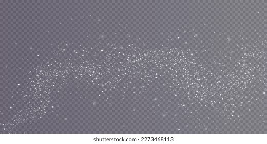 Christmas background. Powder PNG. Magic bokeh shines with white dust. Small realistic glare on a transparent Png background. Design element for cards, invitations, backgrounds, screensavers.