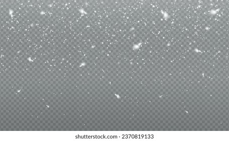 Christmas background. Powder PNG. Magic bokeh shines with white dust. Small realistic glare on a transparent Png background. Design element for cards, invitations, backgrounds, screensavers.