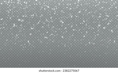  Christmas background. Powder PNG. Magic bokeh shines with white dust. Small realistic glare on a transparent Png background. Design element for cards, invitations, backgrounds, screensavers.