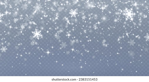 Christmas background. Powder PNG. Magic bokeh shines with white dust. Small realistic glare on a transparent Png background. Design element for cards, invitations, backgrounds, screensavers.	
