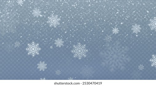 Christmas background. Powder PNG. Magic bokeh shines with white dust. Small realistic glare on a transparent Png background. Design element for cards, invitations, backgrounds, screensavers.