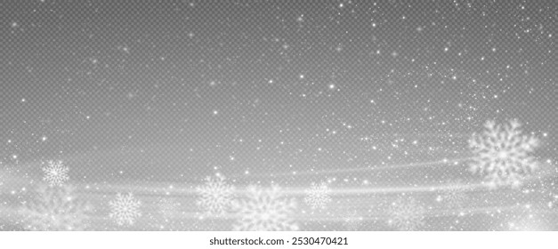 Navidades de fondo. Polvo PNG. El bokeh mágico brilla con polvo blanco. Pequeño resplandor realista sobre un fondo Png transparente. Elemento de diseño para tarjetas, invitaciones, fondos, protectores de pantalla.