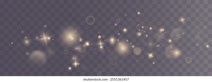Christmas background. Powder PNG. Magic shining gold dust. Fine, shiny dust bokeh particles fall off slightly. Fantastic shimmer effect.	
