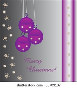 Christmas background "Purple baubles" --> vector file with text