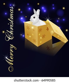 Christmas background with rabbit