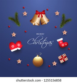 Christmas background. Realistic Elements.