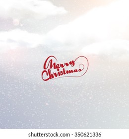 Christmas background, with realistic sky, Vector eps 10