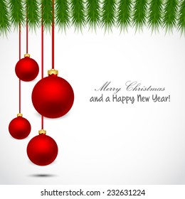Christmas background with red balls