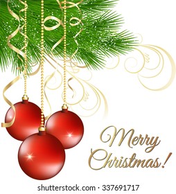 Christmas background with red balls
