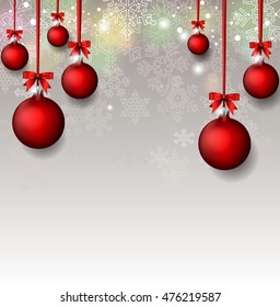 Christmas Background with red balls