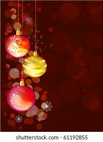 Christmas background with red balls