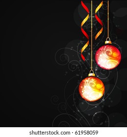 Christmas background with red balls