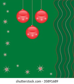 Christmas background "Red baubles" with copy space --> vector file