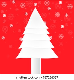 christmas background red beautiful vactor illustrations of new year 2017 with snow and tree.