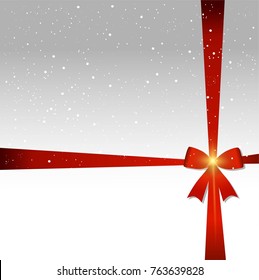 christmas background with red bow