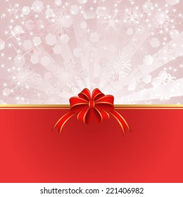 christmas background with a red bow for gifts