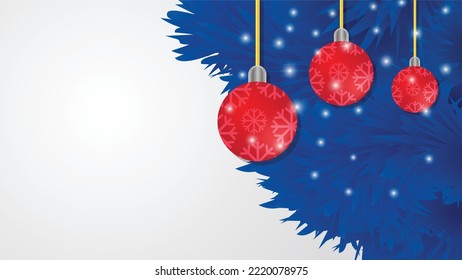 Christmas background with red bulbs 