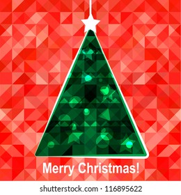 christmas background red with chrismas tree