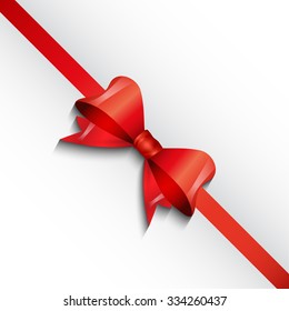 Christmas background with red gift bow