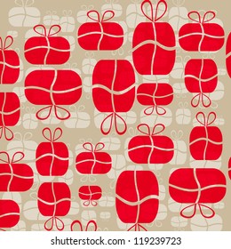 christmas background with red gifts