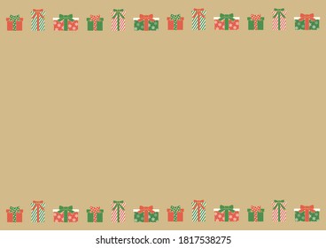 Christmas background with red and green gifts