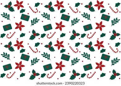 Weihnachtshintergrund, rot-grün-weißes Muster  