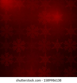 Christmas background in red layered with snowflakes of various sizes. Room for copy space. EPS10 vector