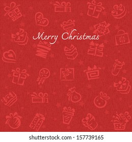 Christmas background, Red paper texture with Gift box