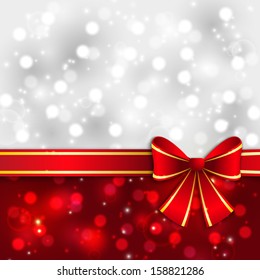 Christmas background with red ribbon