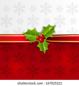 Christmas background with red ribbon