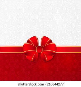 Christmas background with red ribbon