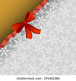 Christmas background with red ribbon