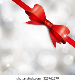 Weihnachtshintergrund mit rotem Band 