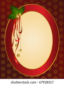 christmas background with red ribbons