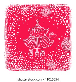 Christmas background in red and white