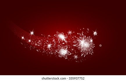 Christmas Background. Red and White abstract snow illustration