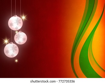 Christmas background with red and white snowflakes and snow ball  in various styles. Abstract Vector Illustration.