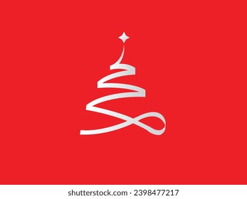 christmas background red and white christmas tree with star for social media posts 